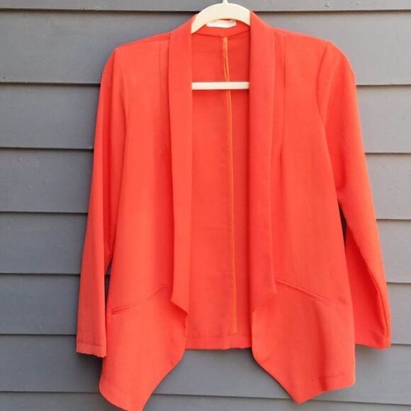 Orangish/Red LUSH Lightweight Topper/Open Front Jacket Size Small - Picture 1 of 7